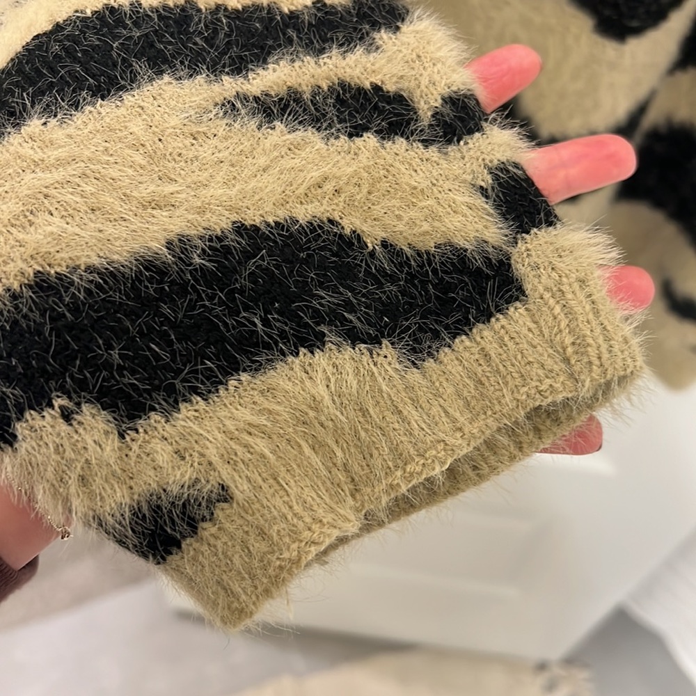 Easel Tan and Black Striped Sweater - Picture 2 of 5